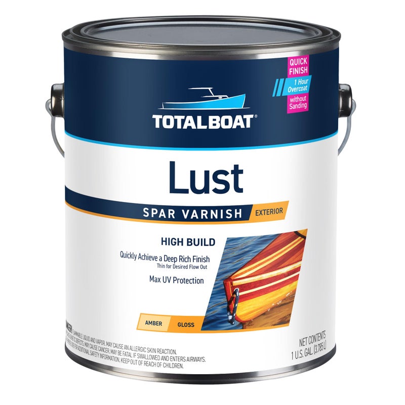TotalBoat Lust Marine Varnish, High Gloss and Matte Finish for Wood, Boats, Outdoor Furniture (High Gloss, Gallon) - Image 1
